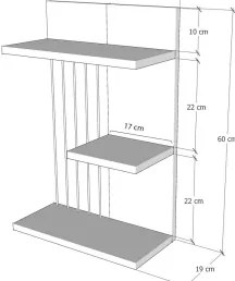 Nástenná polica KINIK 60x40 cm biela