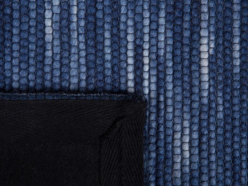 Vlnený koberec 140 x 200 cm modrý KAPAKLI Beliani