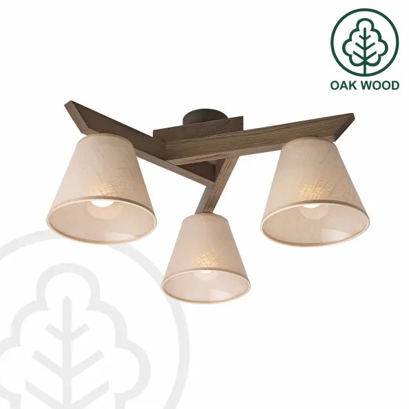 Brilagi - LED prisadený luster ANTHONY 3xE14/40W/230V dub orech/béžová.