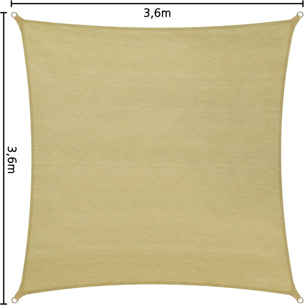 tectake 401810 stínící plachta proti slunci čtverec - 360 x 360 cm