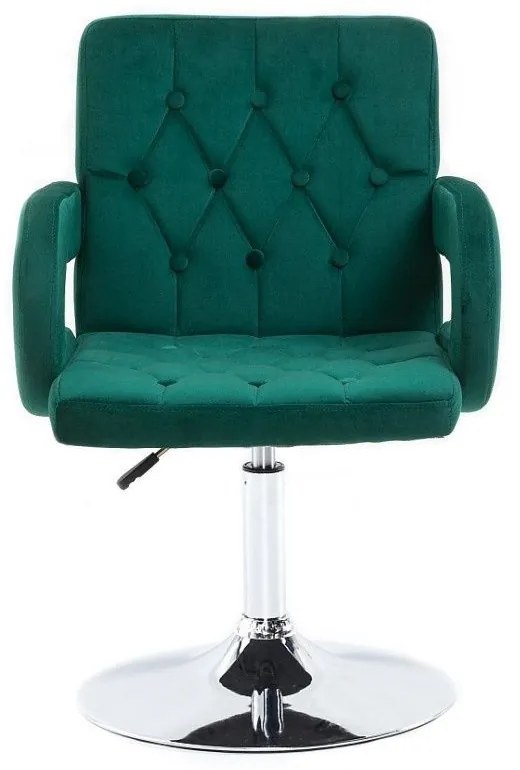 LuxuryForm DESIGN Stolička BOSTON VELUR na striebornom tanieri - zelená