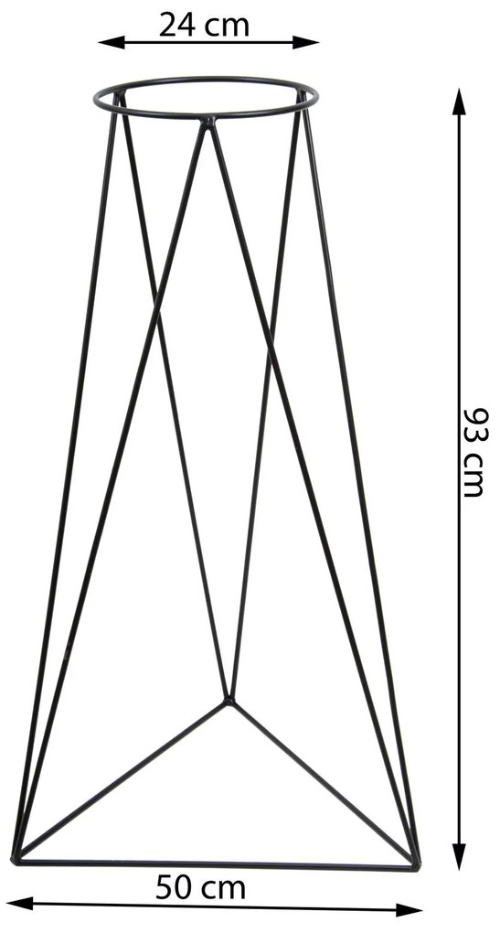 STOJAN NA KVETINÁČ TRIANGLE 90X50X24 CM ČIERNA