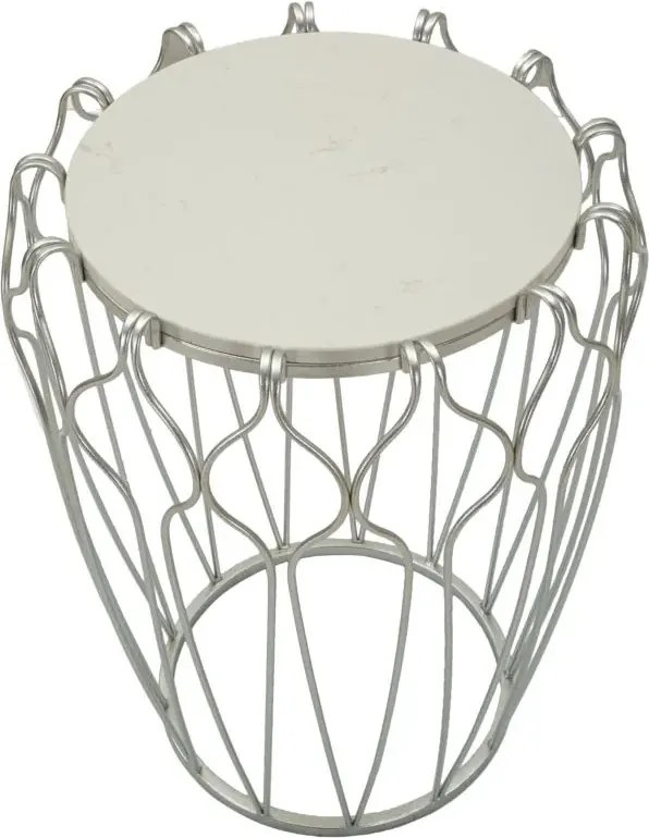 Odkladací stolík Hook 47 cm strieborný