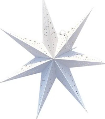 Vianočná papierová hviezda sedempapcová STARION 60 cm, biela