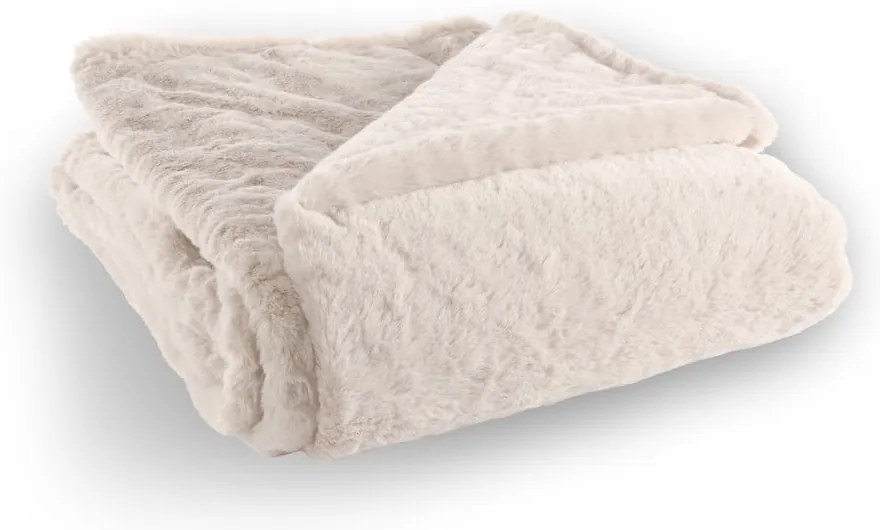 Bielobéžová deka z umelej kožušiny 150x200 cm Ruby – Tiseco Home Studio
