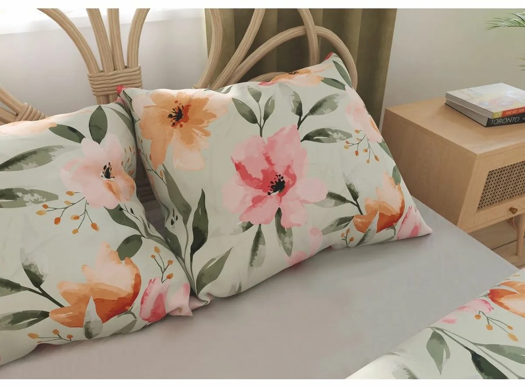 Forbyt Saténové obliečky Floralis, 140 x 200 cm, 70 x 90 cm