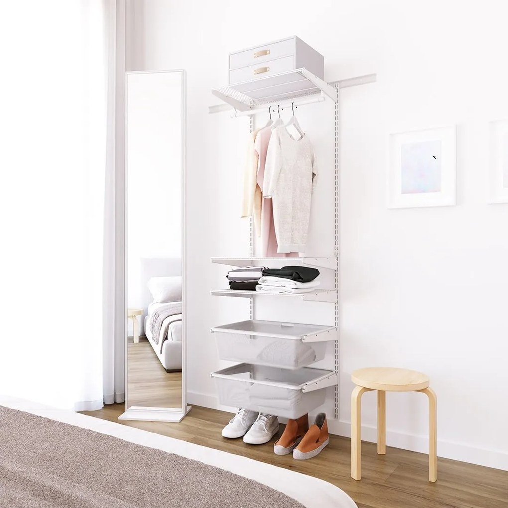 Nástenný regál do šatníka 200x60x40 cm TOPTRACK