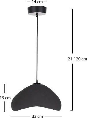 BRILAGI - Luster na lanku WABI SABI 1xE27/40W/230V pr. 33 cm čierny