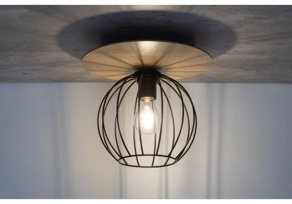 Prisadený luster CYBER 1xE27/60W/230V drevo/čierna