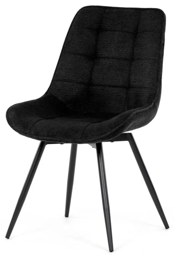 Jídelní židle, černá, hladká látka, HC-T1130 BK2