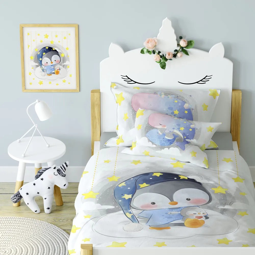 Detské bavlnené obliečky PINGU 100x135cm