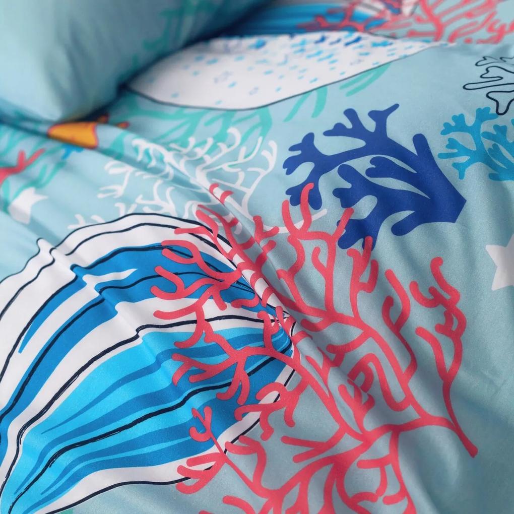 Detská posteľná bielizeň s motívom morskej víly Doris pre 1 osobu, bavlna (*) Súprava obliečku na vankúš (70x90) a na prikrývku (140x200) je v klasických rozmeroch a bez klopy pre zasunutie pod matrac.