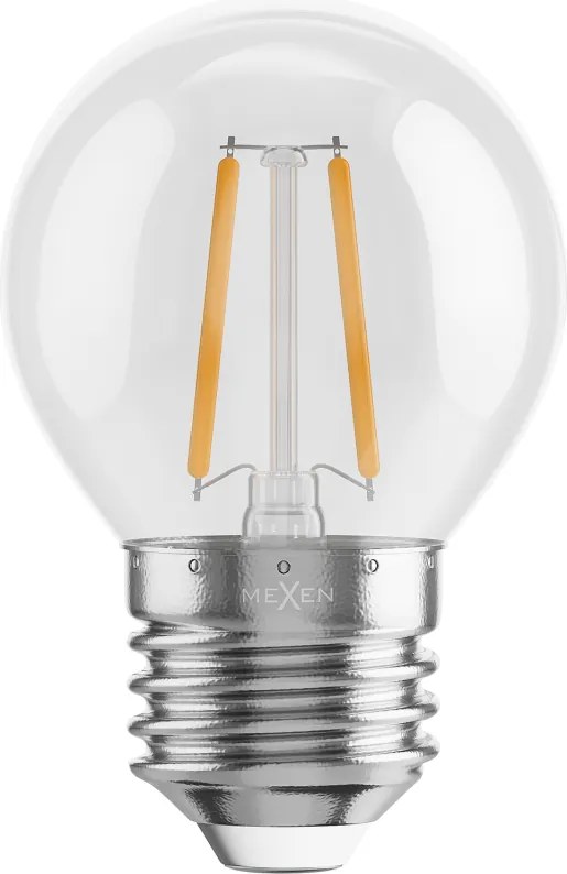 Mexen Vintis, LED filamentová žiarovka E27, G45, 2 W, teplá biela 2700K, číra, L156-E27-0227-00