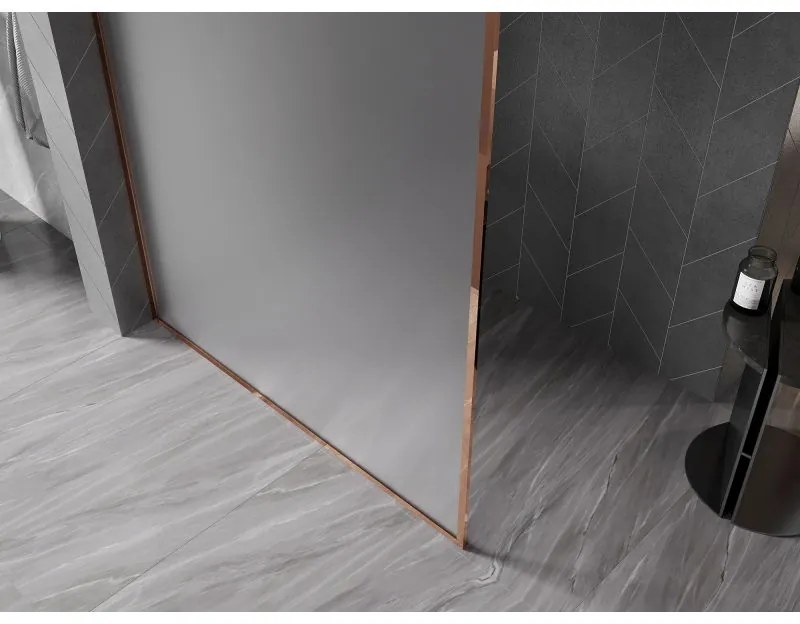 Mexen, Mexen Kioto-XF sprchová stena s rámom 80 x 202 cm, matná 10 mm, ružové zlato - 800-080-104-60-30-X