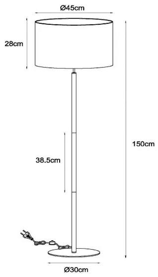 Lucide 45709/81/38 - Stojacia lampa MAYA 1xE27/40W/230V krémová
