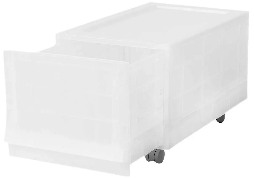 Modulárny úložný box Wave Junior Mist s kolieskami 43,4 x 27,2 x 22 cm, úzky - 1 zásuvka - kolieska