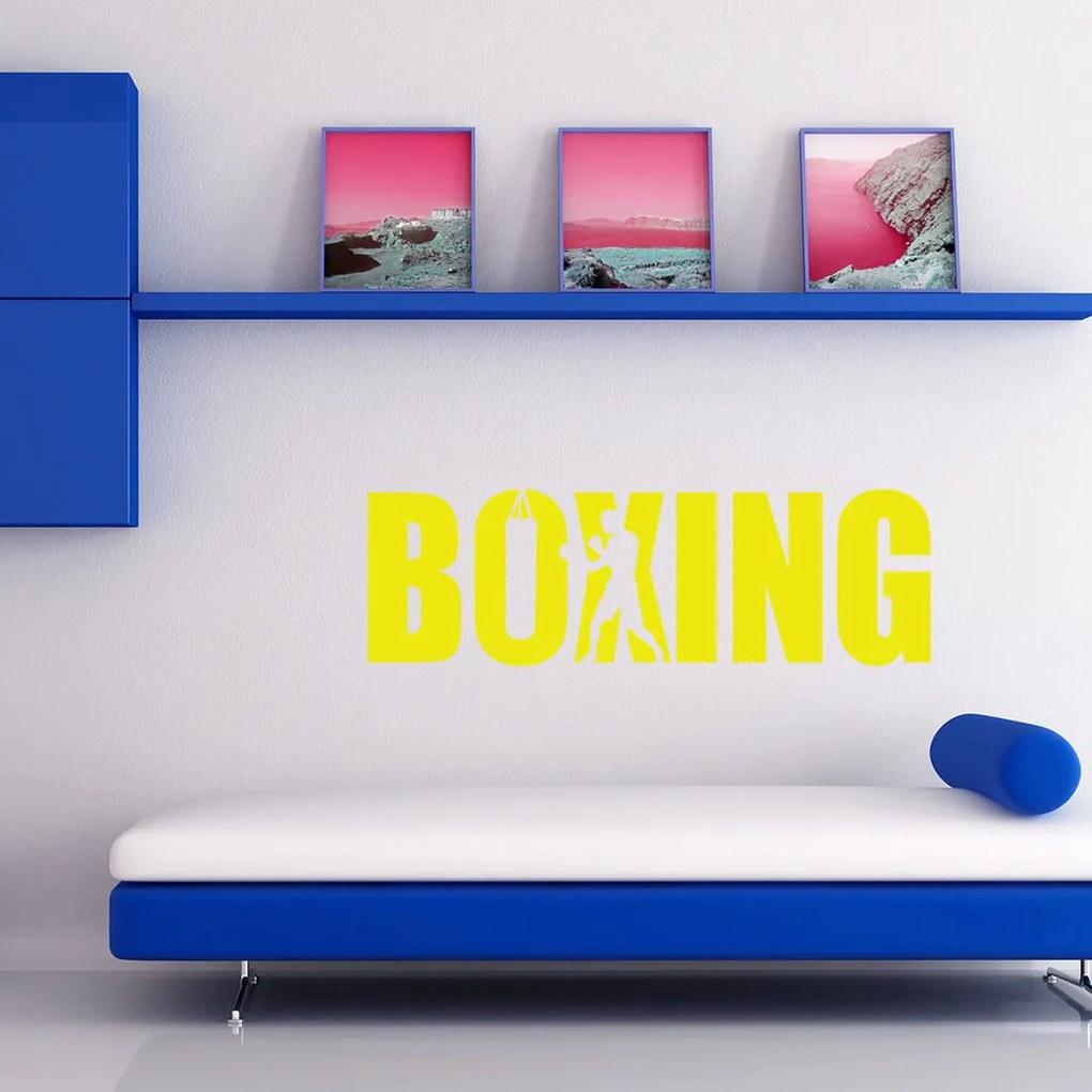 Veselá Stena Samolepka Nápis boxing Farba: černá, Veľkosť: 80 x 23 cm