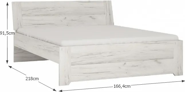 Posteľový rám Angel Typ 92 160 - biela / craft