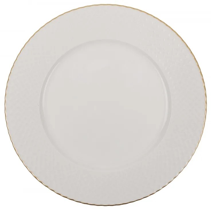 Porcelánová sada 24 ks talířů Whitie bílá/zlatá