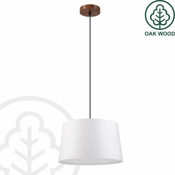 Luster na lanku AIDA 1xE27/60W/230V pr. 35 cm dub/orech/biela