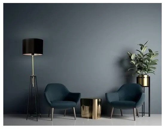 Stojacia lampa TEGOLA 1xE27/60W/230V čierna/zlatá