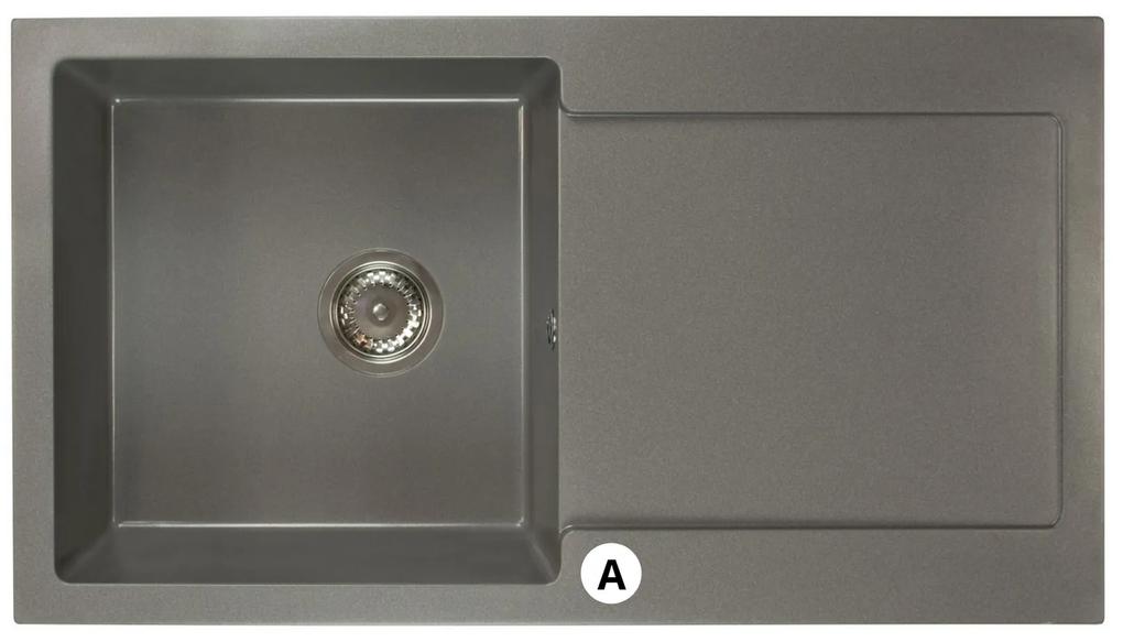 Kuchynský drez Adaxa (čierna) (s 1 otvorom pre batériu) (P). Vlastná spoľahlivá doprava až k Vám domov. 1066143
