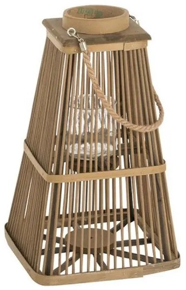 Bambusová lampáš v prírodnom prevedení Hanna - 17 * 17 * 48 cm