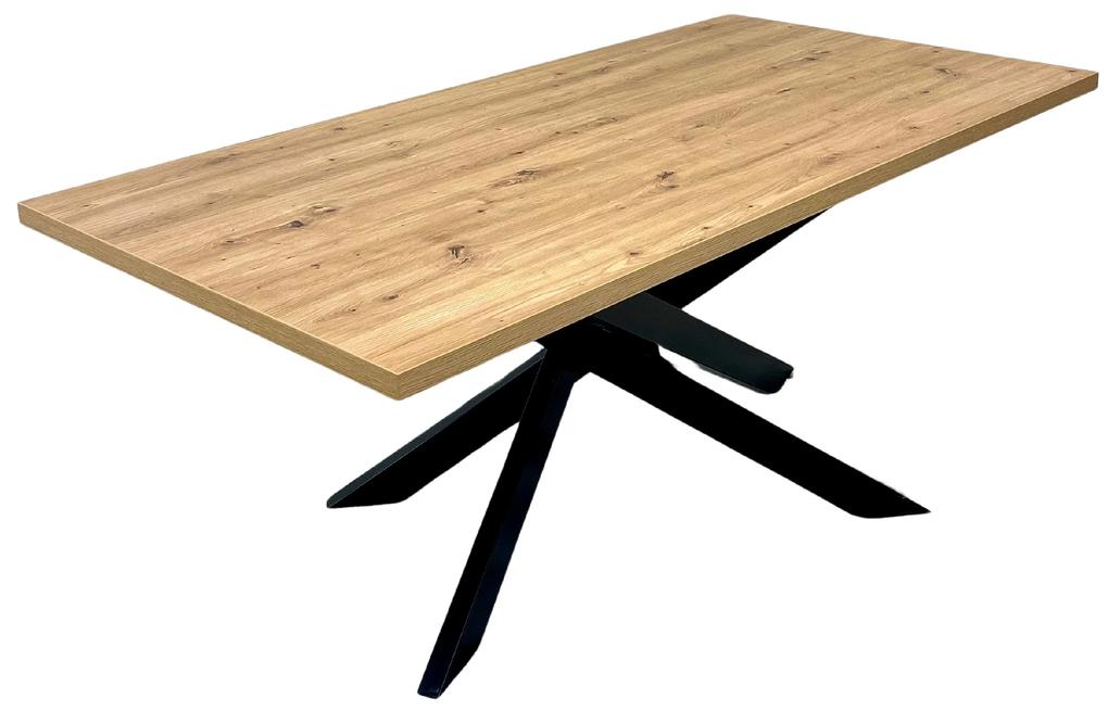 Jedálenský stôl DIAMOND Divý dub/ čierna 180 x 90 cm