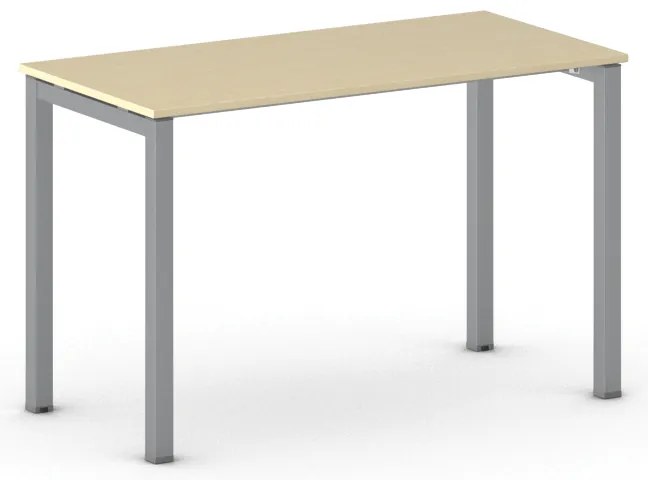 Kancelársky stôl PRIMO SQUARE, 120x60 cm, sivostrieborná podnož, breza