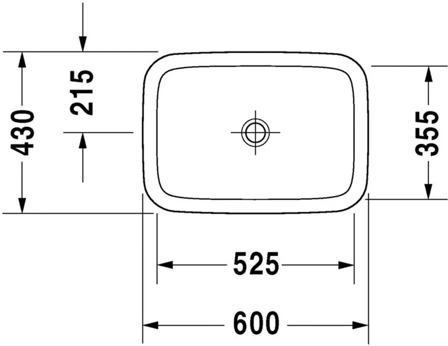 Duravit DuraStyle - Vstavané umývadlo 600x430 mm, biele 0372600000