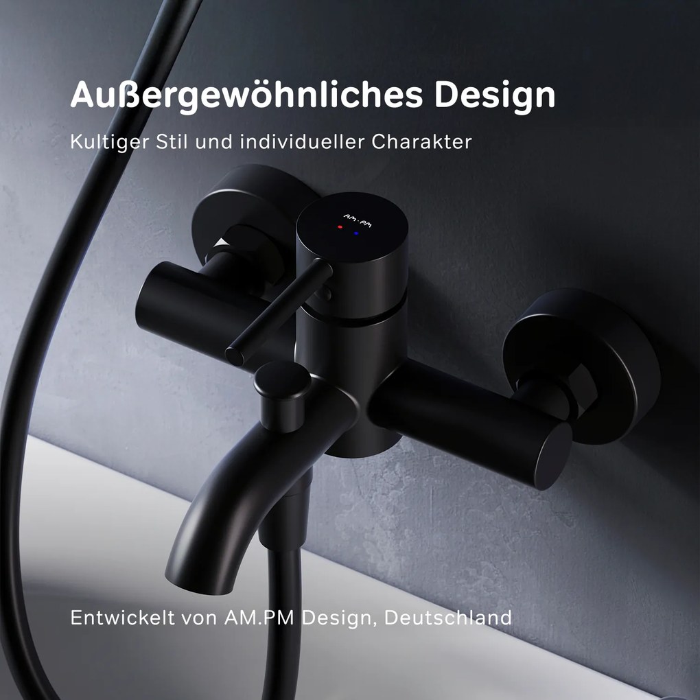 Vaňová a sprchová batéria AM.PM Spike FPA10022 jednopáková, čierna