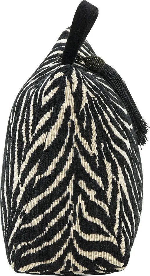 Krémovo-čierna bavlnená dverná zarážka Zebra - 10*21*17cm