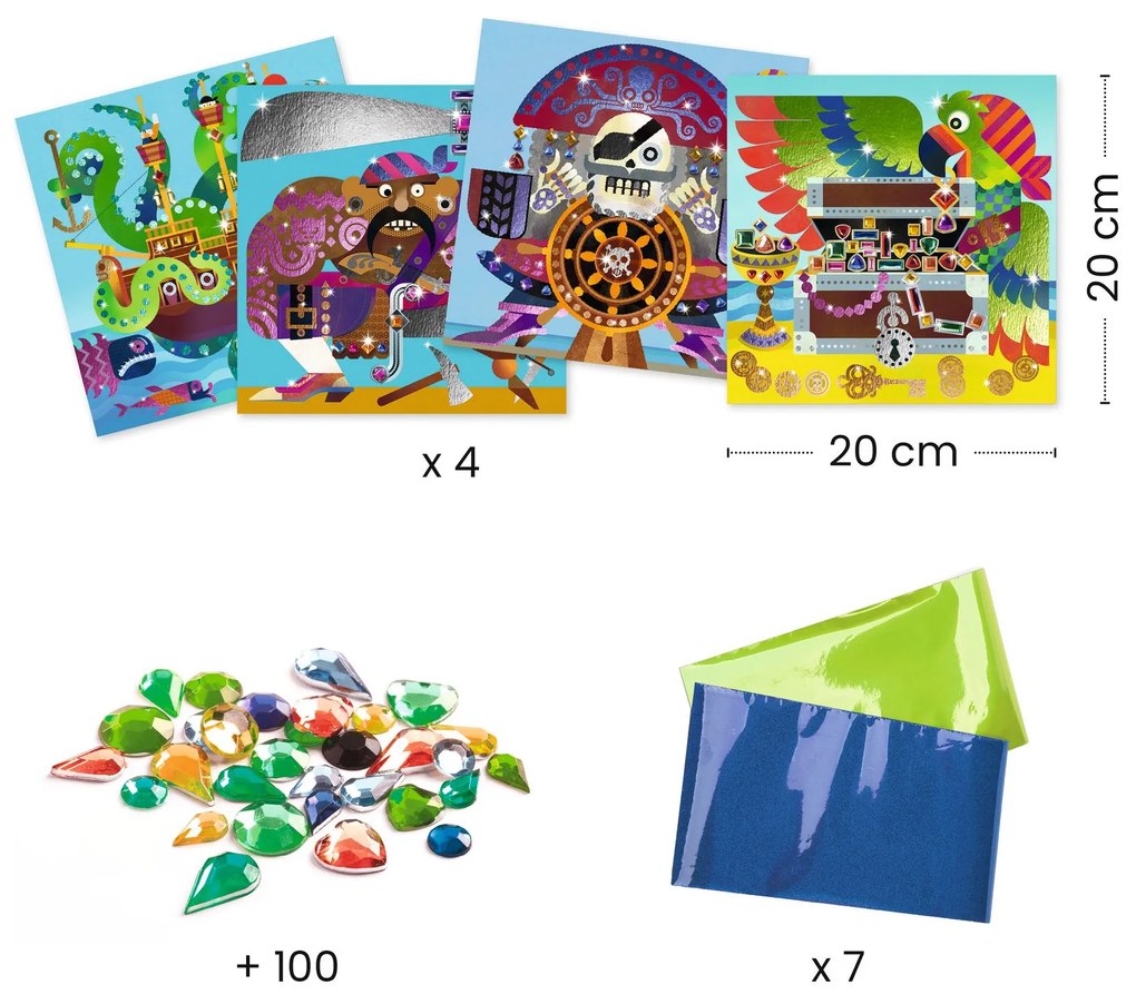 Kreatívna hra s metalickou fóliou a kamienkami - Piráti