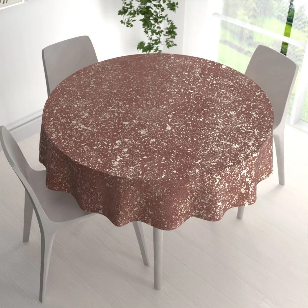 Biante Zamatový okrúhly obrus Isabela IBL-013 Gold Design staroružový Ø 70 cm