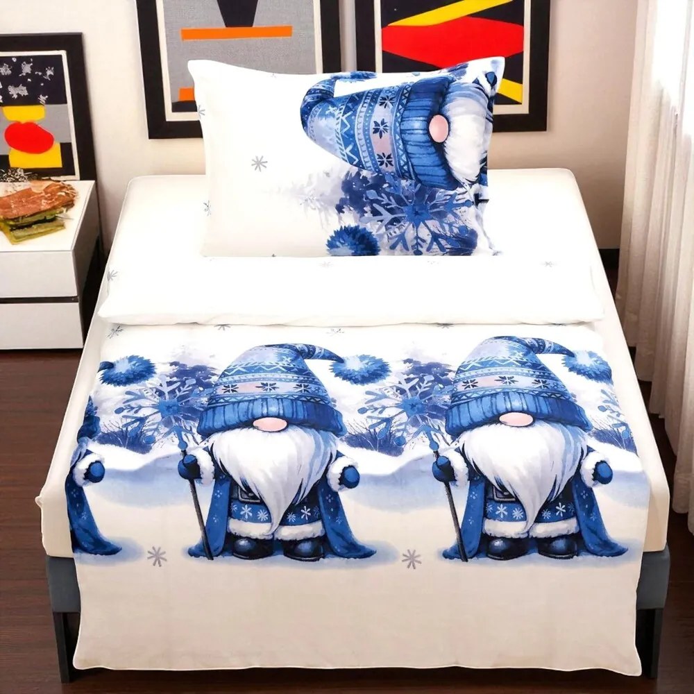 Jemné mikroplyš obliečky Homa LEVINA BLUE GNOMS 140x200 cm