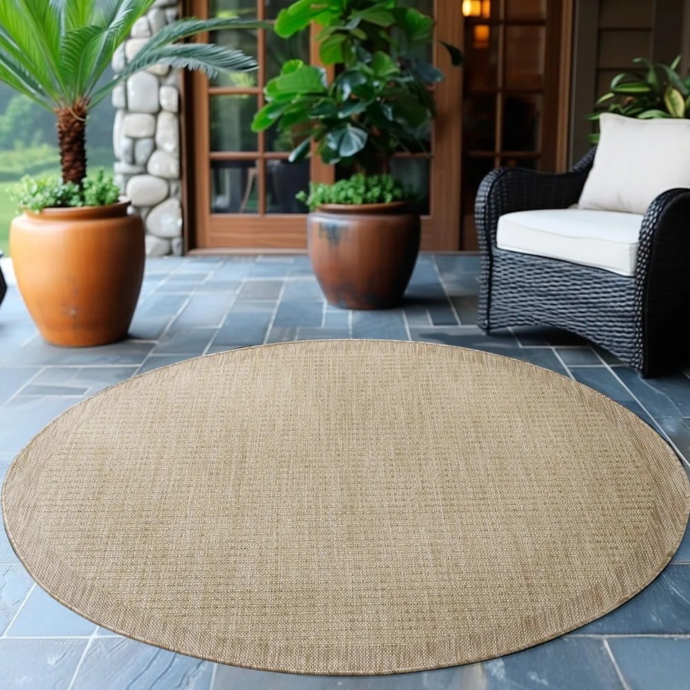 Béžový okrúhly vonkajší koberec ø 120 cm Giza – Ayyildiz Carpets