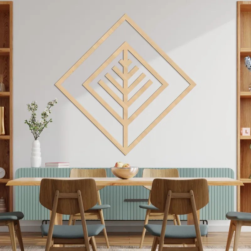 Geometrická drevená dekorácia na stenu – Moderný dizajn | SENTOP HDF0397-B