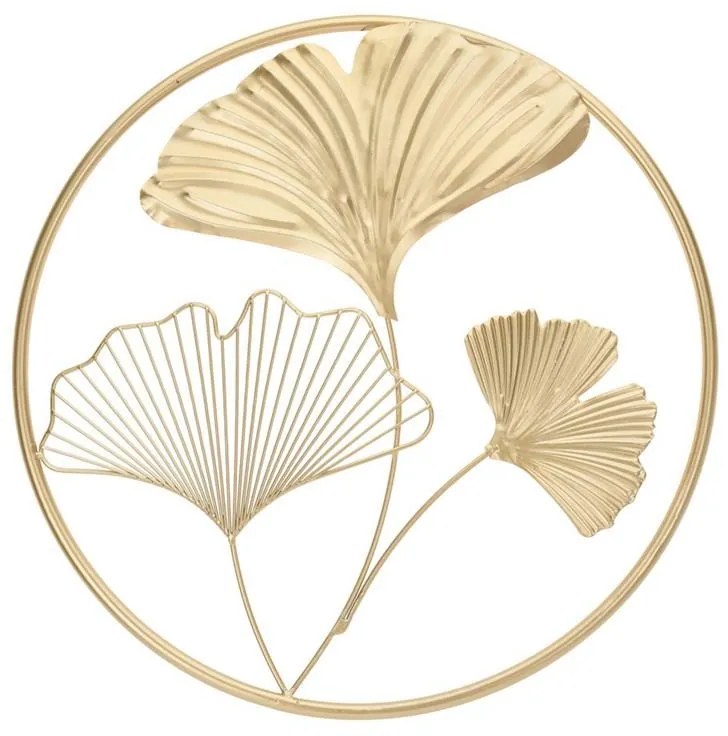 DekorStyle Nástenná dekorácia Leaves II zlaté