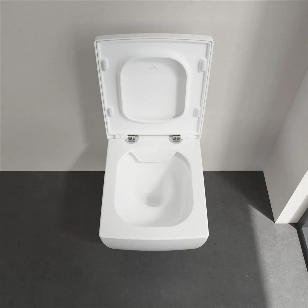 VILLEROY &amp; BOCH Memento 2.0 závesné WC s hlbokým splachovaním bez vnútorného okraja, 375 x 560 mm, biela alpská, s povrchom CeramicPlus, 4633R0R1