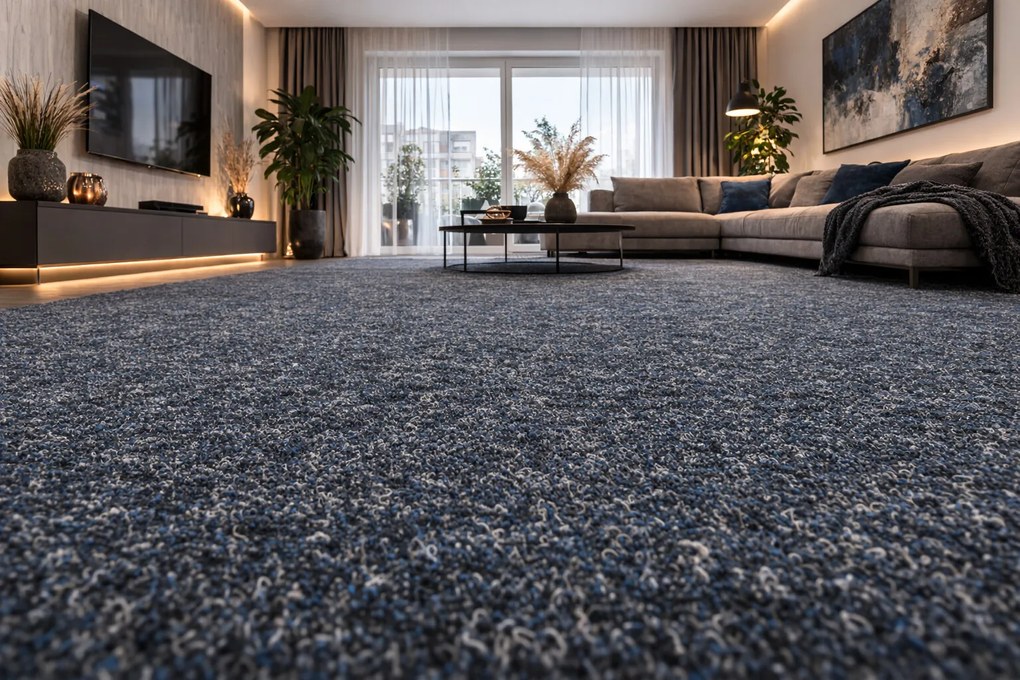 Koberec metráž Primavera 521, na mieru, šíře 4m, modrá, resine, chodba / predsieň, Beaulieu International Group