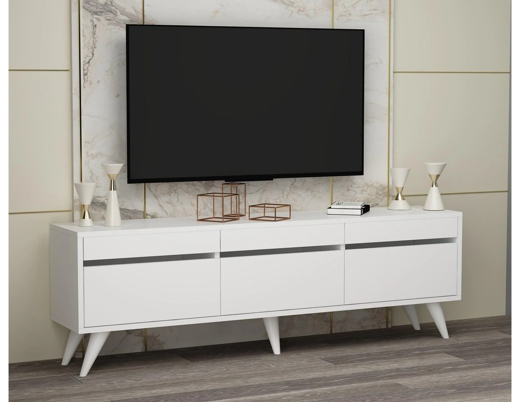 TV stolík/skrinka Siluke (biela) . Akcia -20%. Vlastná spoľahlivá doprava až k Vám domov. 1095260