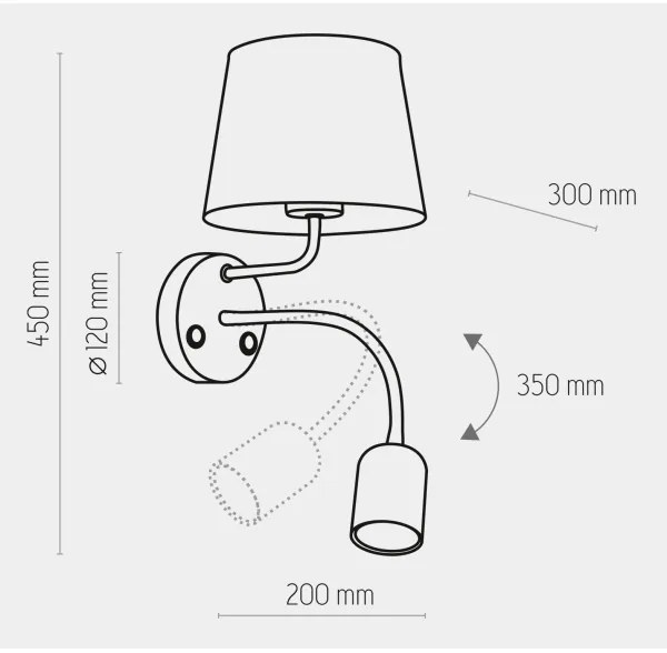 Nástenná lampa MAJA 1xE27/15W/230V + 1xGU10/10W/230V biela
