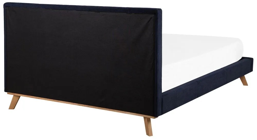 Ženilková čalúnená posteľ 180 x 200 cm tmavomodrá TALENCE Beliani