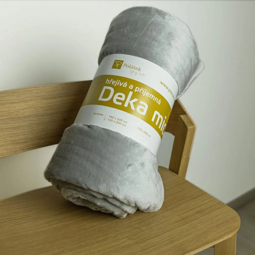 Polášek Deka MIKROFLANEL - Tmavošedá | 200 x 230 cm