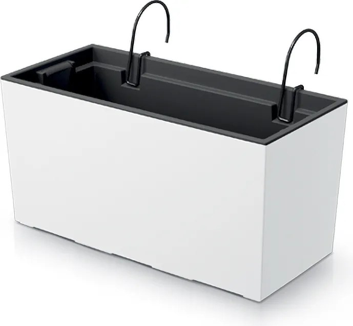 Plastový balkónový kvetináč DUC400W 39,5 cm - biela