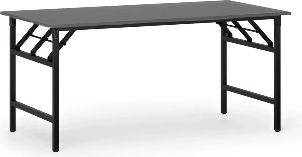 Konferenčný stôl FAST READY, 160x80 cm, čierna podnož, grafit