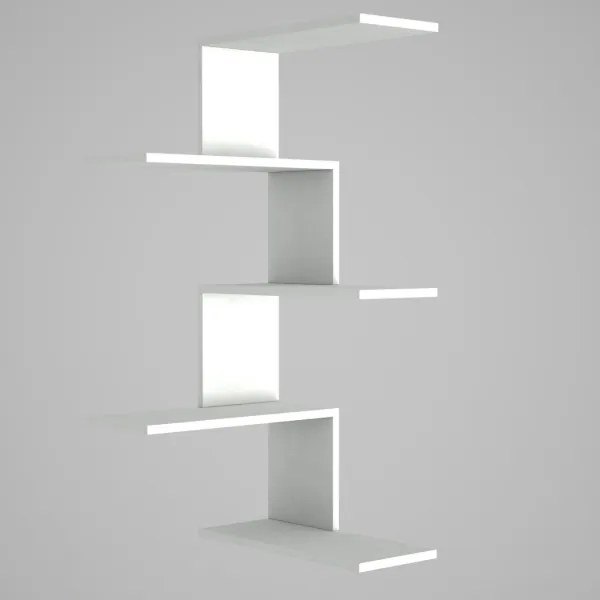 Rohová nástenná polica CANIKO 109x51,5 cm biela