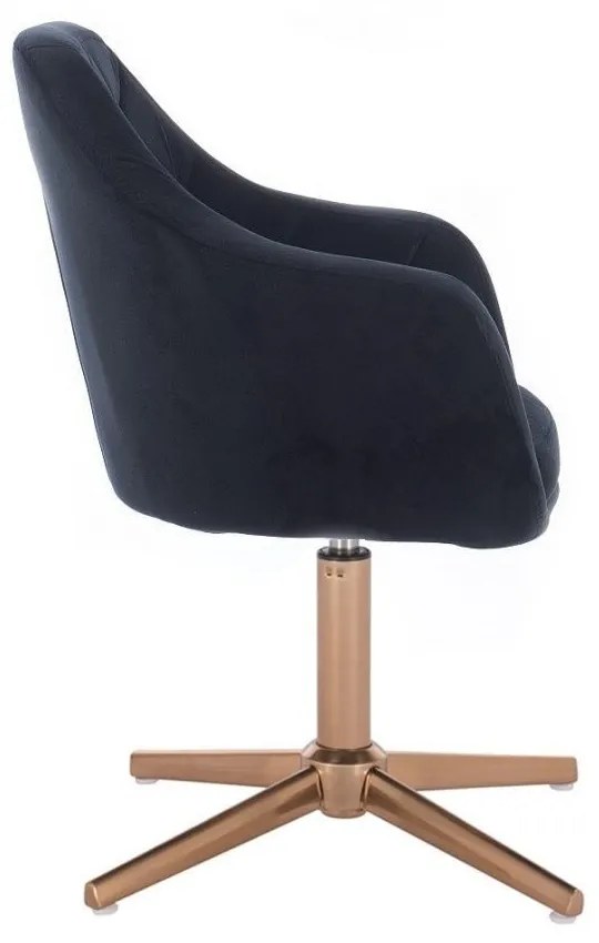 LuxuryForm DESIGN Kreslo ROMA VELUR na zlatom kríži - čierne