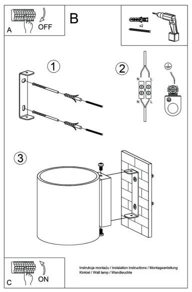 Sollux SL.0566 - Nástenné svietidlo ORBIS 1 1xG9/40W/230V antracit