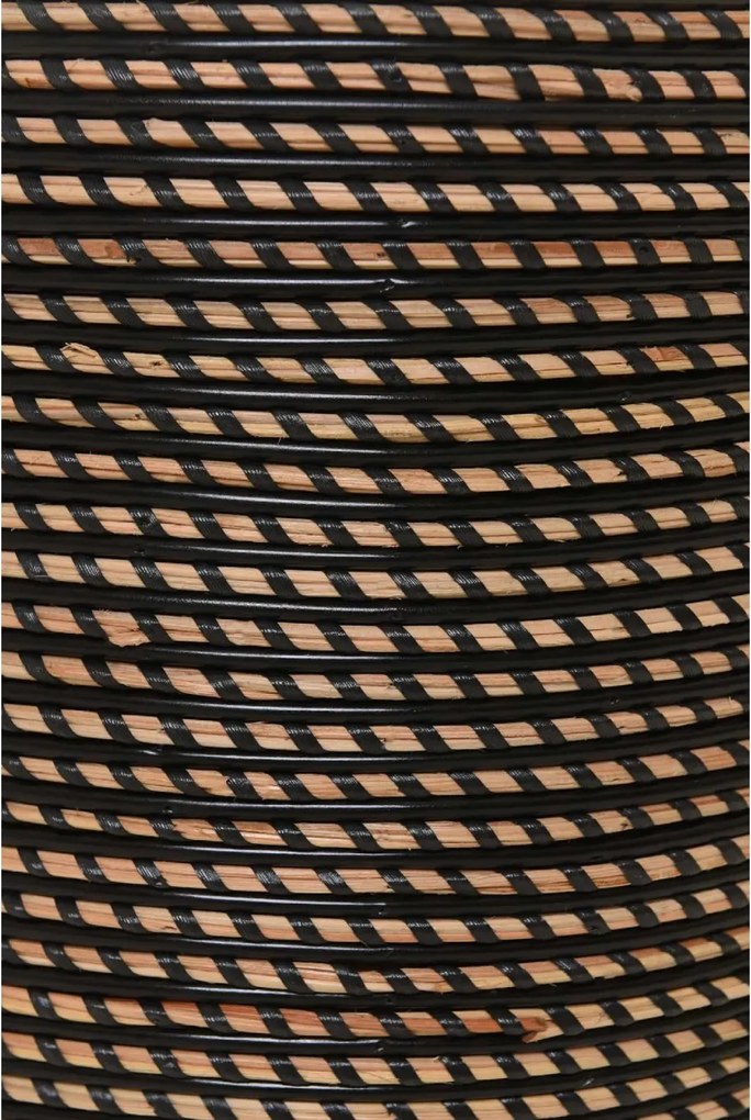 Interiérový kvetináč MASTELLO, ratan, 33x30 cm, natur/čierna